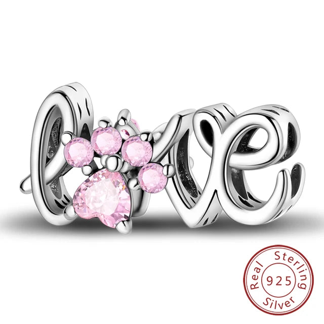 Charm-Anhänger Pfotenliebe aus 925 Sterling Silber