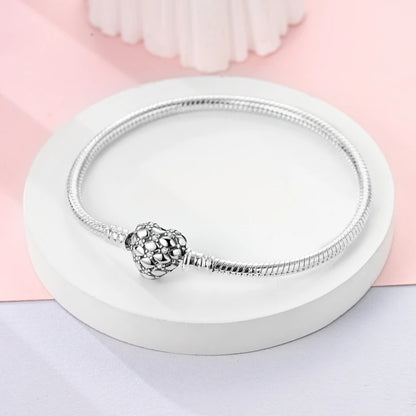 Funkelndes Herz 925 Silber Charm-Armband