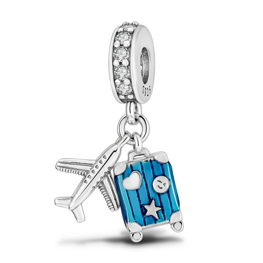 Abflug bereit 925 Silber Charm-Anhänger