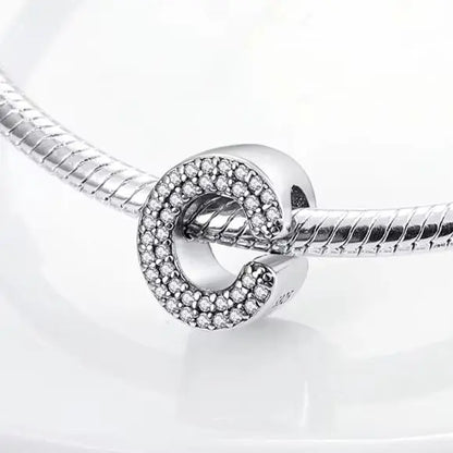 925 Sterling Silber Buchstaben-Kollektion A-Z mit Zirkonia