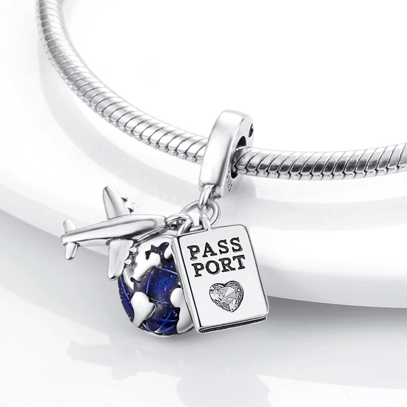 Reiselust Trio 925 Sterling Silber Dangle Charm