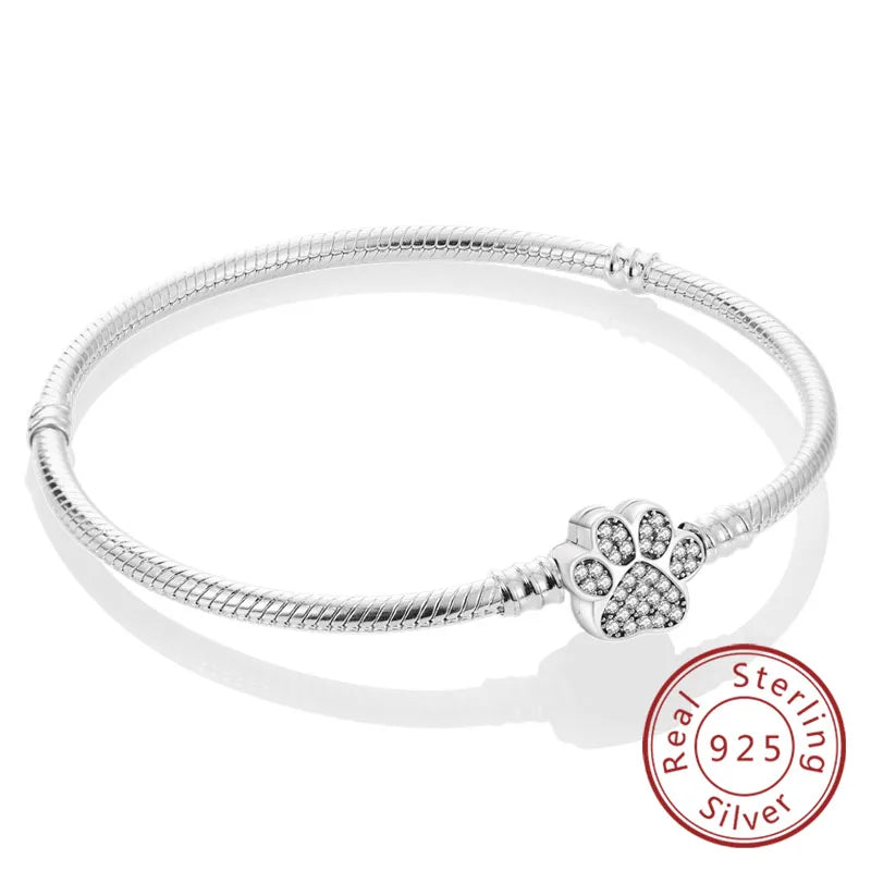 Treue Pfote 925 Silber Charm-Armband