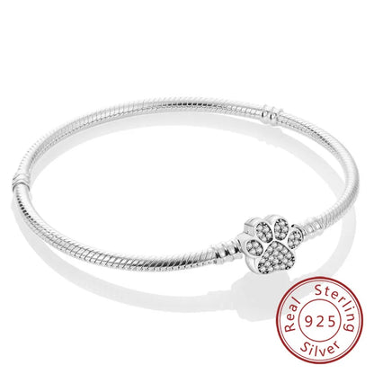 Treue Pfote 925 Silber Charm-Armband