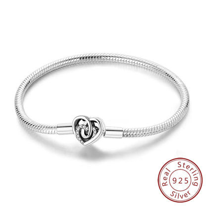 Verschlungene Liebe 925 Silber Charm-Armband