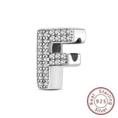 925 Sterling Silber Buchstaben-Kollektion A-Z mit Zirkonia