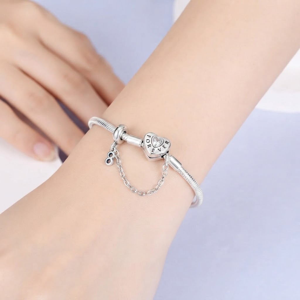Ewige Liebe 925 Silber Charm-Armband