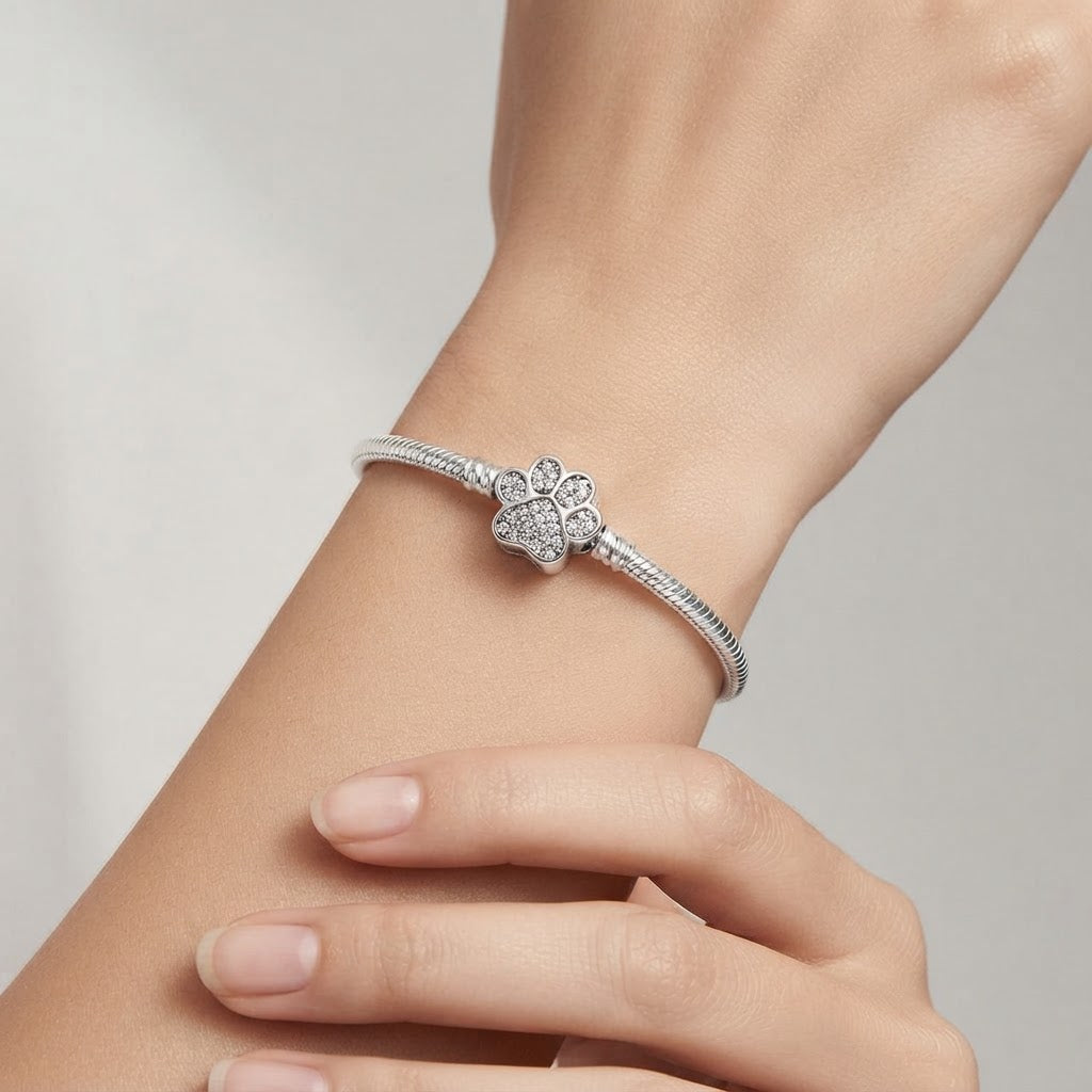 Treue Pfote 925 Silber Charm-Armband