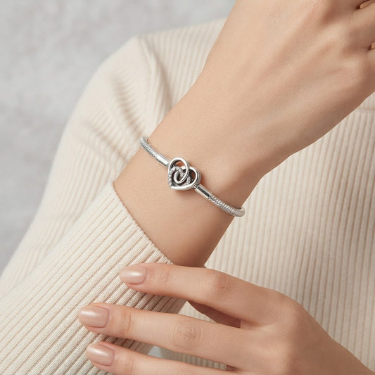Verschlungene Liebe 925 Silber Charm-Armband